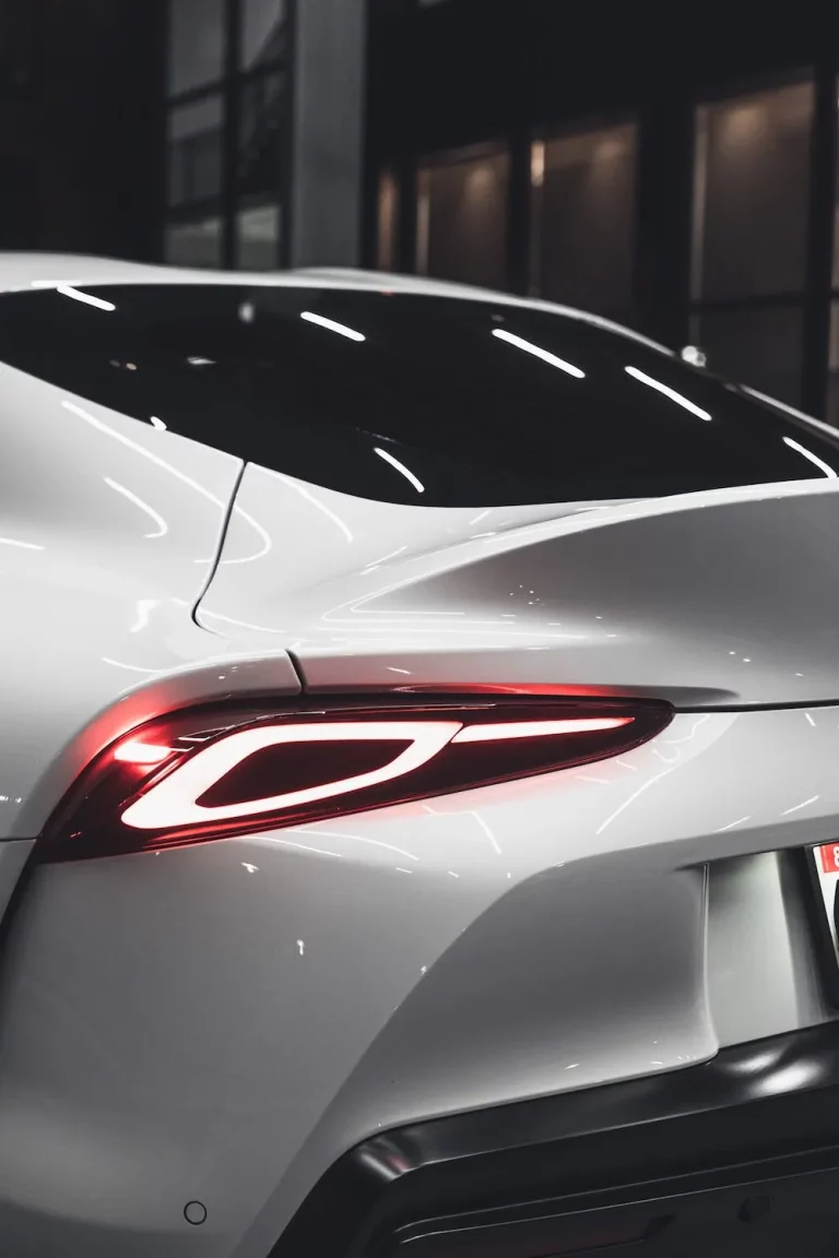 fast car white car rear view